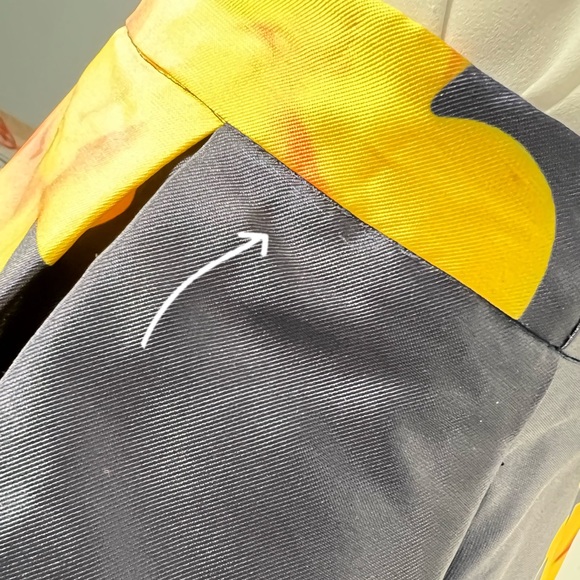 Navy Blue Casual Elegant Long Skirt With Yellow Flowers - Picture 6 of 6